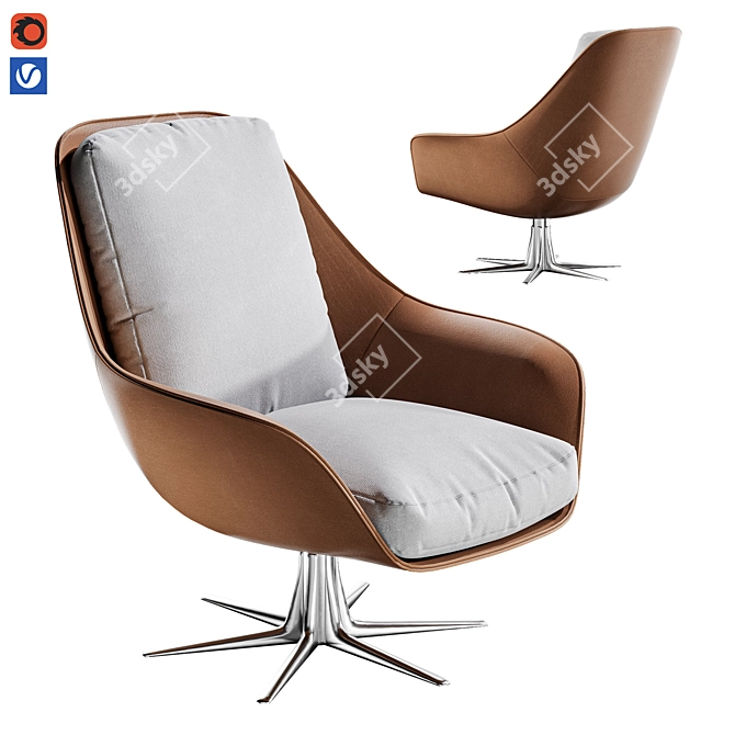 Sleek SVEVA Chair 3D model image 1