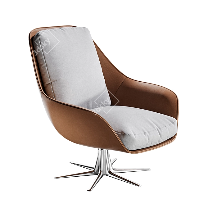 Sleek SVEVA Chair 3D model image 2