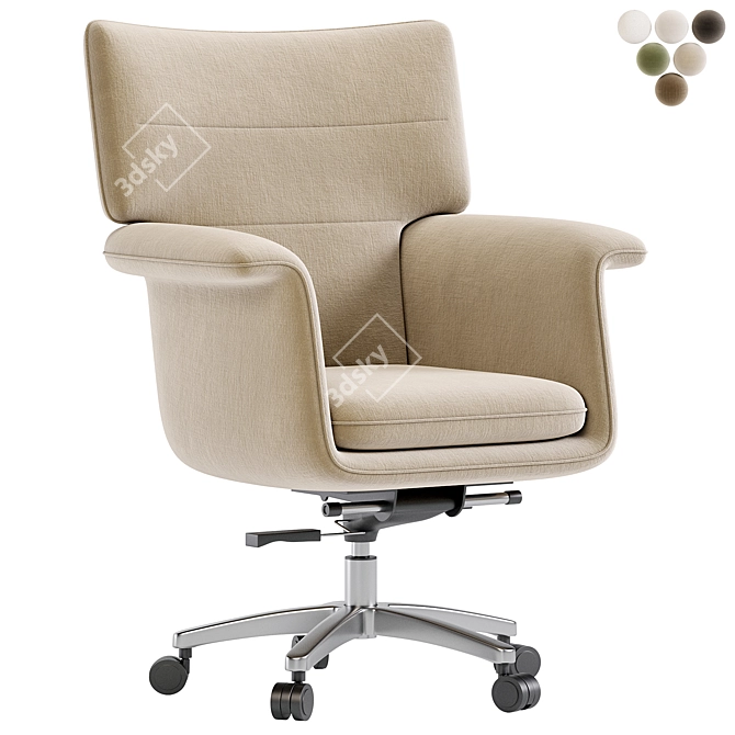 Modern Humphrey Desk Chair, Natural 3D model image 5