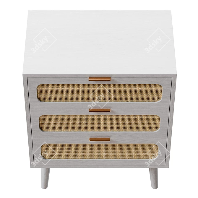 Chamblin Nightstand, Real-size UV Unwrapped 3D model image 3