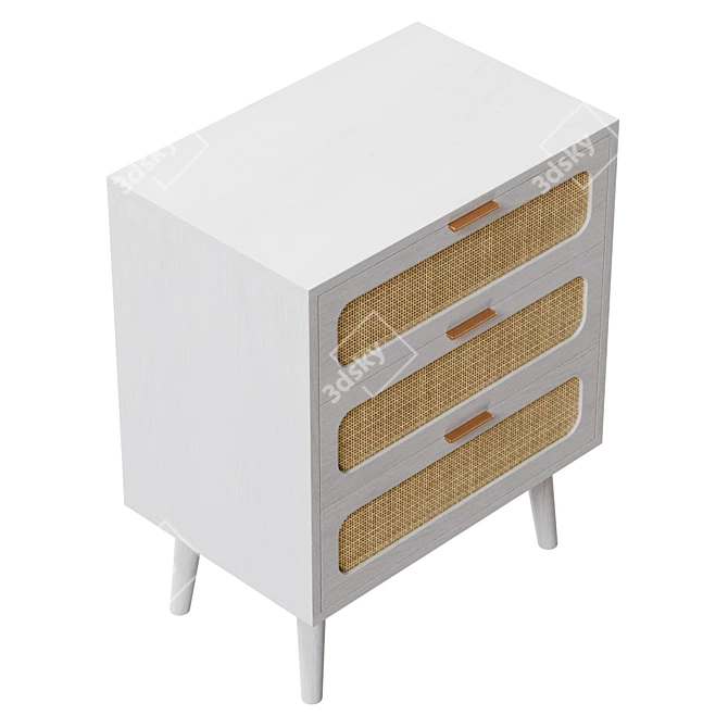 Chamblin Nightstand, Real-size UV Unwrapped 3D model image 5