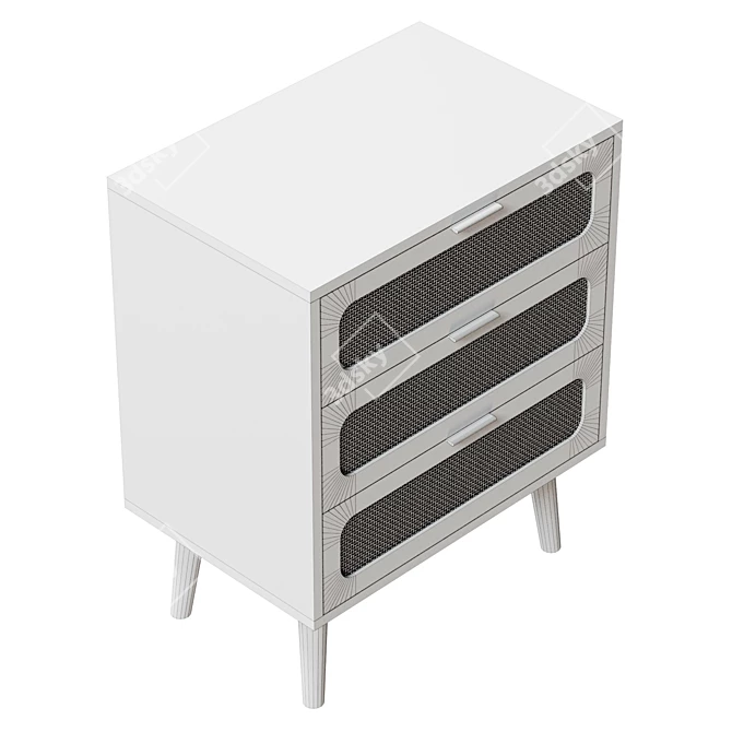 Chamblin Nightstand, Real-size UV Unwrapped 3D model image 6