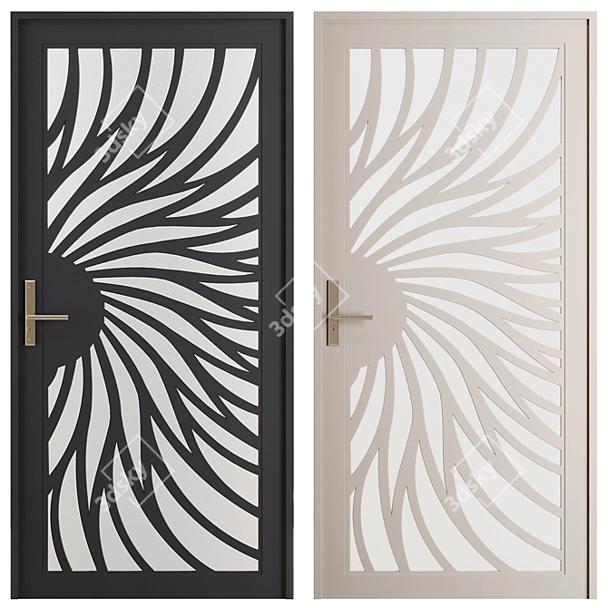 Modern Entrance Door Set82 3D model image 1