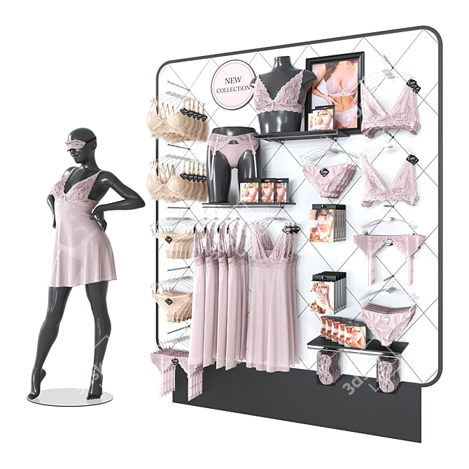 Lingerie Display Stand Kit 3D model image 2