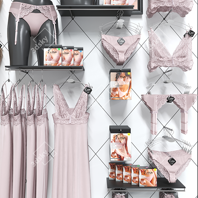 Lingerie Display Stand Kit 3D model image 5