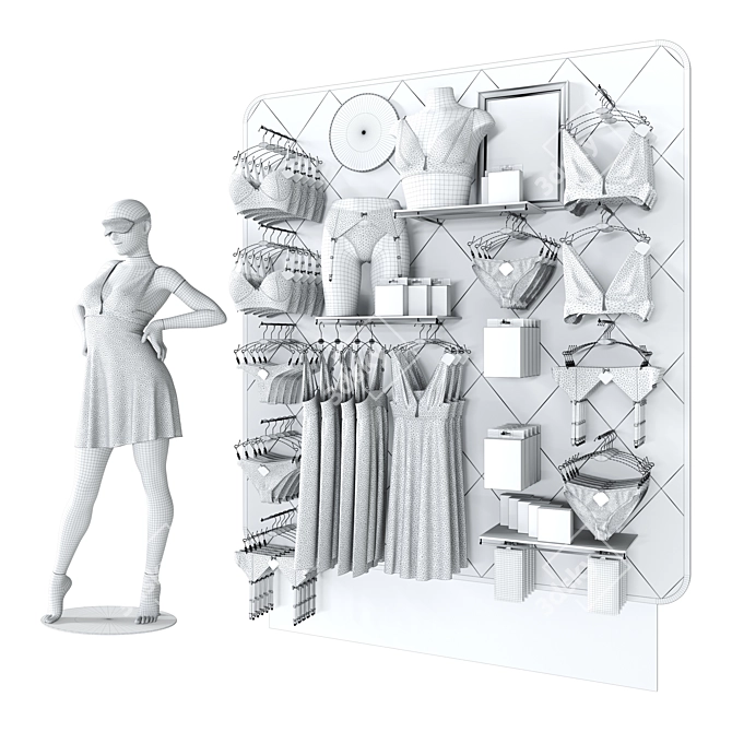 Lingerie Display Stand Kit 3D model image 6