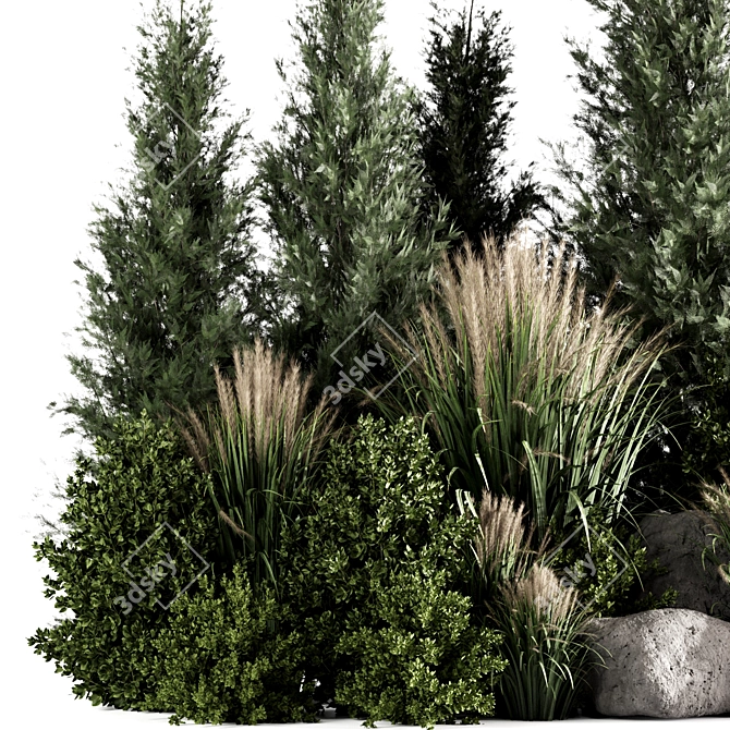 High-Quality Bush Set01 Model 3D model image 3