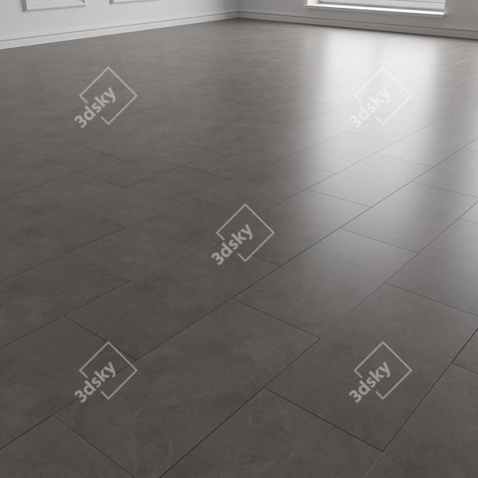 Riverside Slate Ceramic Floor Tile 3D model image 2