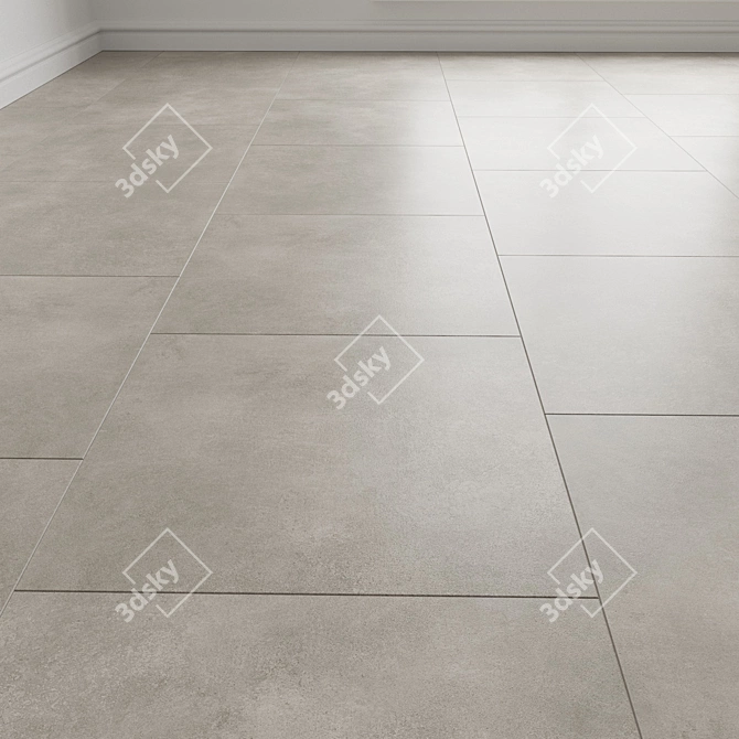 Taupe Ceramic Floor Tiles - Pack 3D model image 1