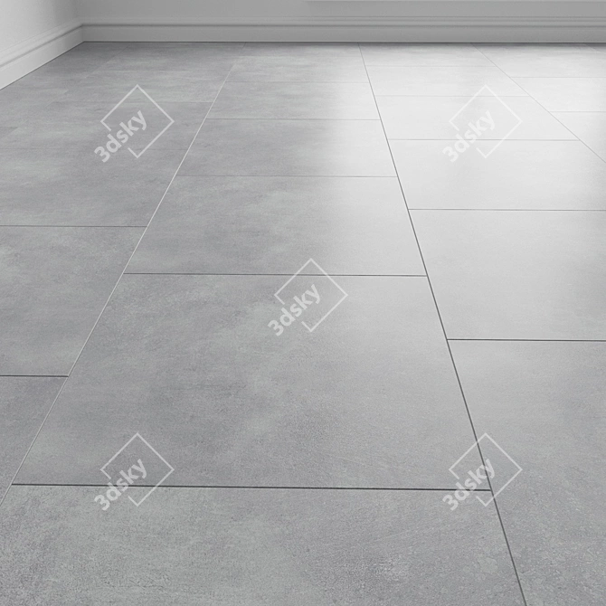 Premium Slate Grey Floor Tiles 3D model image 1