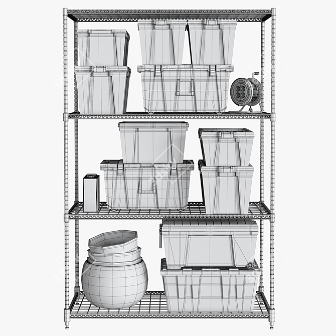 Garage Storage Shelf Kit 3D model image 7