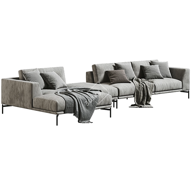 Luxurious Arflex Chaise Longue Sofa 3D model image 2