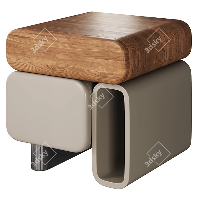 Modern Cube Nightstand Wayfair 3D model image 1