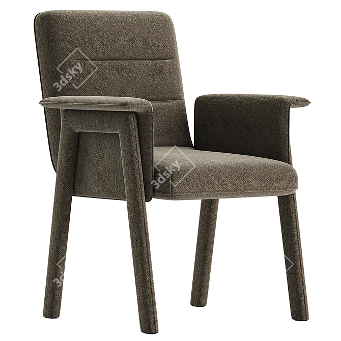 Elegant Velvet Dining Chairs Set 3D model image 2