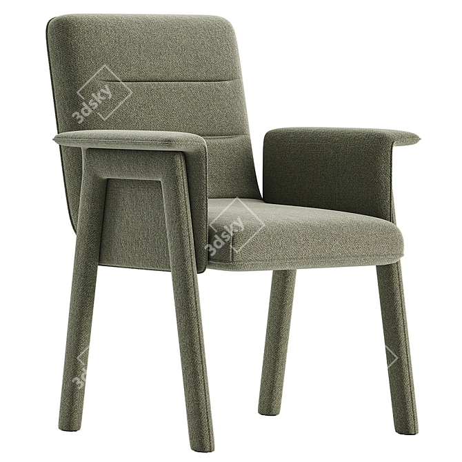 Elegant Velvet Dining Chairs Set 3D model image 3