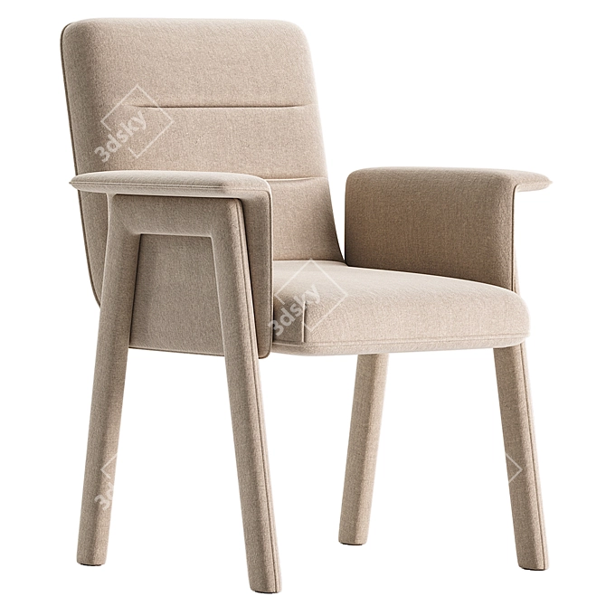 Elegant Velvet Dining Chairs Set 3D model image 4