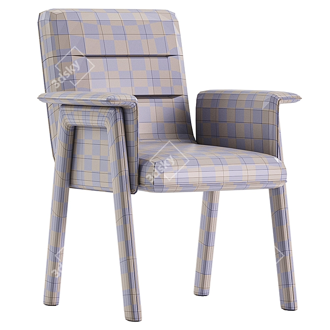 Elegant Velvet Dining Chairs Set 3D model image 6