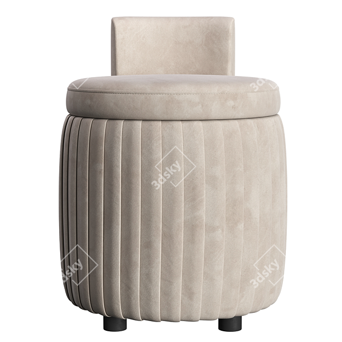 Nordmann Bella Light Beige Pouf 3D model image 2