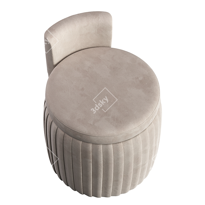 Nordmann Bella Light Beige Pouf 3D model image 3