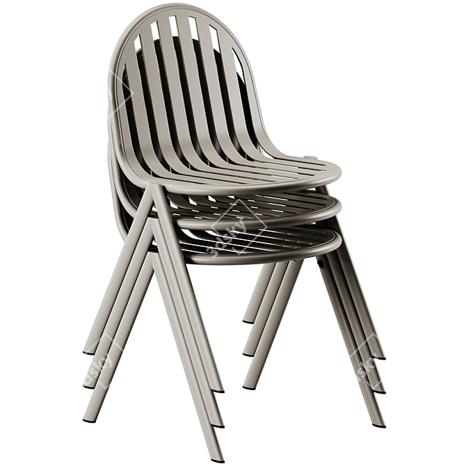 Babel D Melik Stackable Steel Chair 3D model image 2