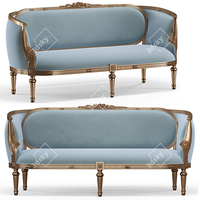 Elegant Modern MK.1117V Sofa 3D model image 1