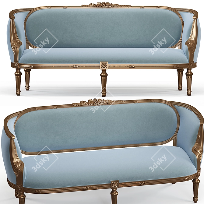 Elegant Modern MK.1117V Sofa 3D model image 2