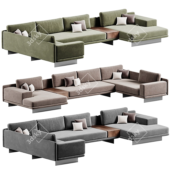 Dresden Modular Sectional Sofa Set 3D model image 3