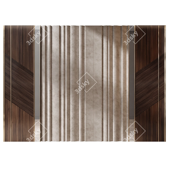 Modern Wood Fabric Wall Panels 3D model image 1