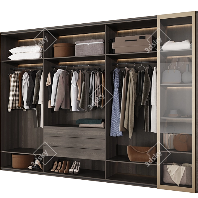Modern Wardrobe with Customize Options 3D model image 3