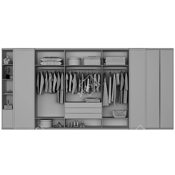 Modern Wardrobe with Customize Options 3D model image 4
