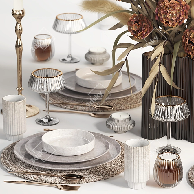 Modern Tableware Set20 3D Models 3D model image 3