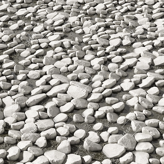 Seamless Pebble 02 Texture Pack 3D model image 4