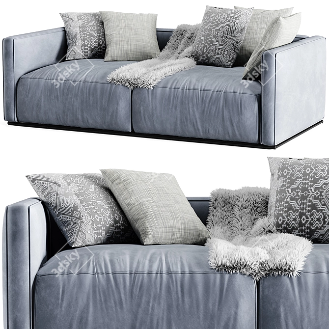 Modern Poliform Shangai 2-Seater Sofa 3D model image 1