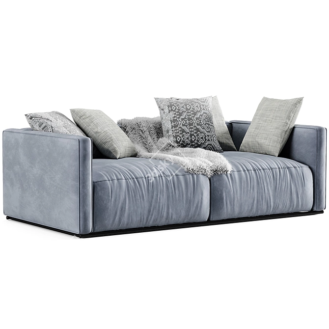 Modern Poliform Shangai 2-Seater Sofa 3D model image 2