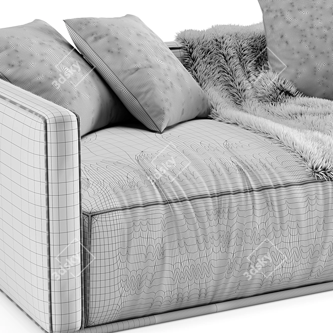 Modern Poliform Shangai 2-Seater Sofa 3D model image 5