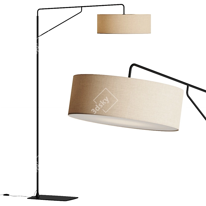 Modern Minimalist Floor Lamp, 3D Model 3D model image 1