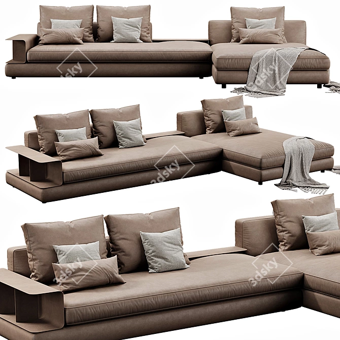 Elegant Bonaldo Liam Chaise Lounge 3D model image 3