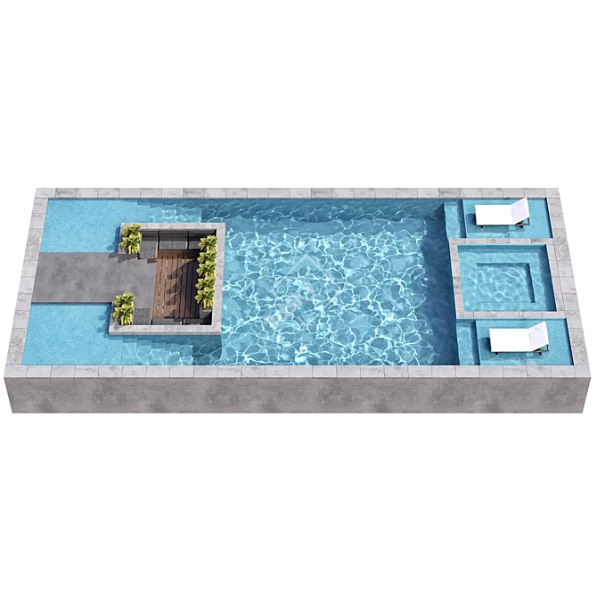 Swimming Pool Model - VRAY & CORONA 3D model image 3