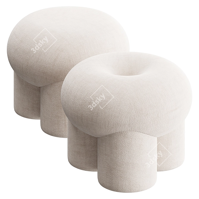 Elegant Seating Pouf Ottoman 3D model image 1