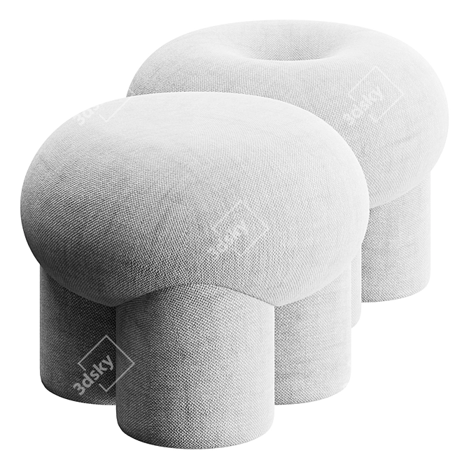 Elegant Seating Pouf Ottoman 3D model image 3