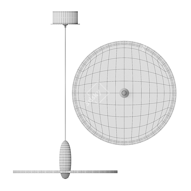 Disk LED Pendant Light Fixture 3D model image 5