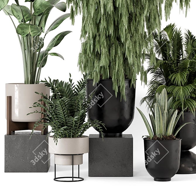 Handmade Stone Pot Indoor Plants 3D model image 5