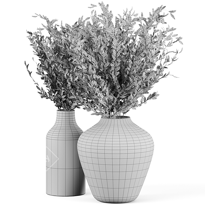 Rustic Charm Dry Bouquet Set 3D model image 4