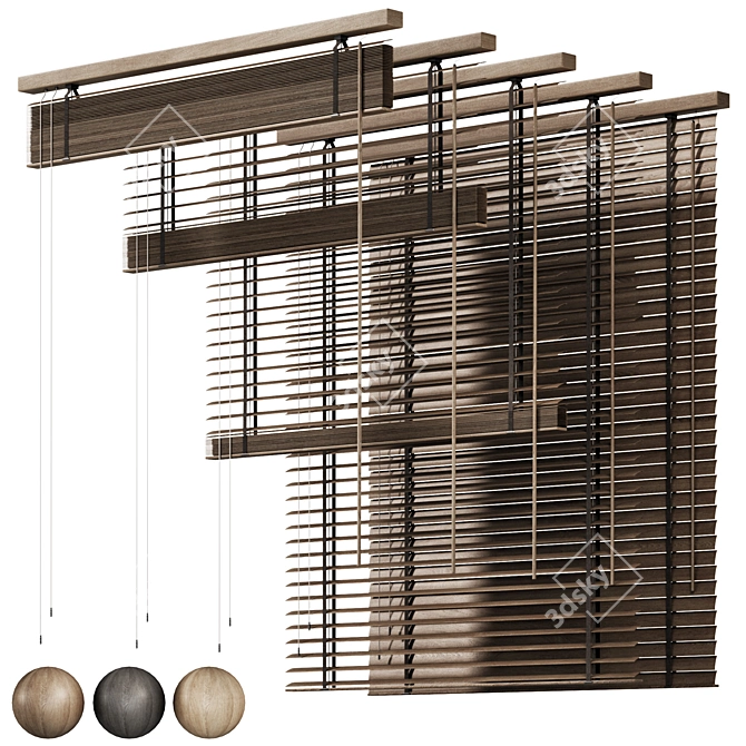 Folding Wooden Blinds 2015 3D model image 1