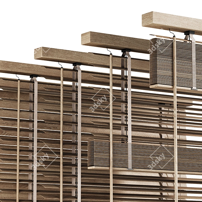 Folding Wooden Blinds 2015 3D model image 5