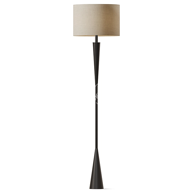 Modern Brass Temple Floor Lamp 3D model image 1