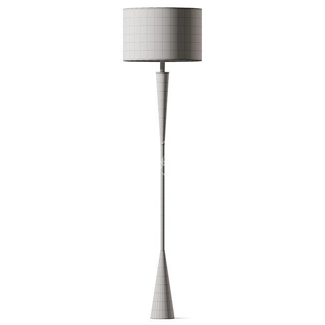 Modern Brass Temple Floor Lamp 3D model image 2