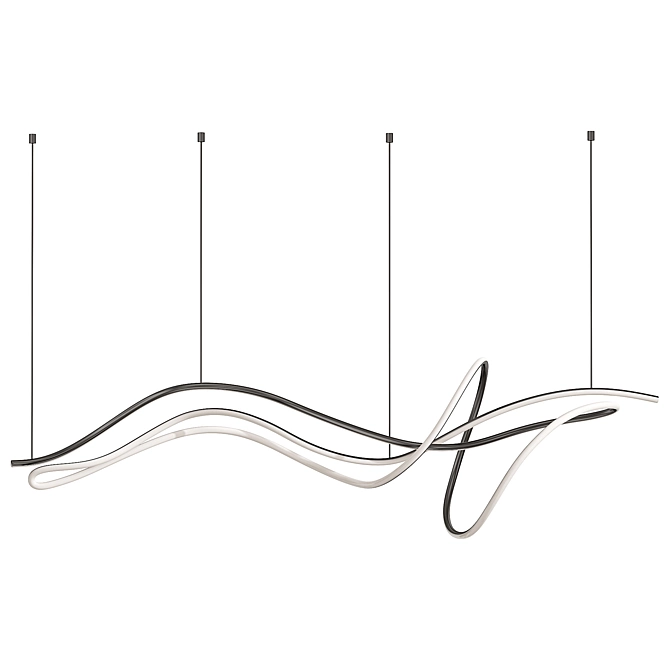 Sleek Art Line Pendant Lamp 3D model image 2