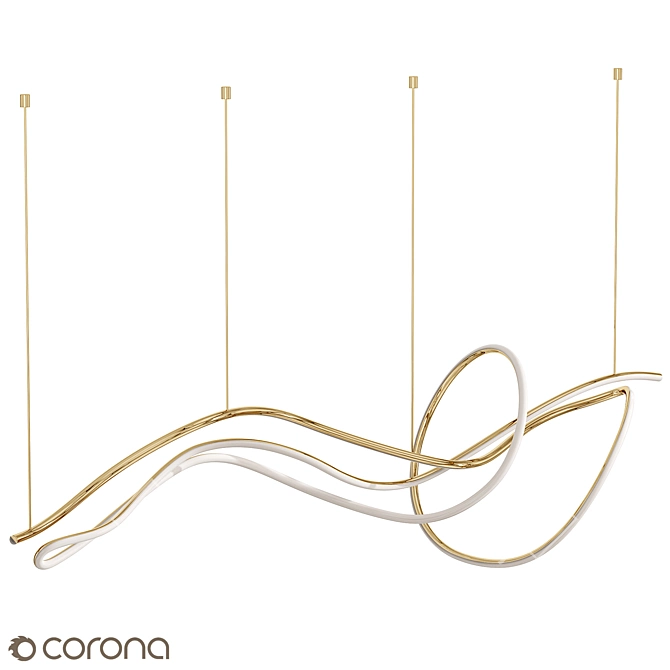Sleek Art Line Pendant Lamp 3D model image 3