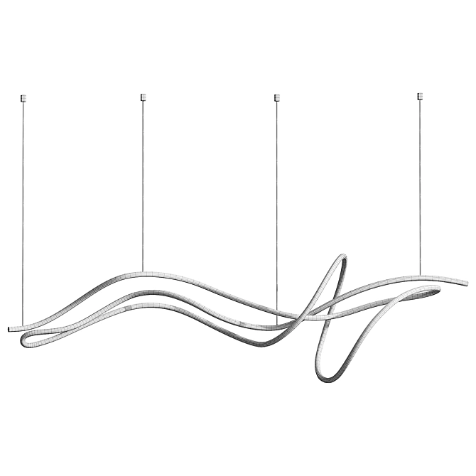 Sleek Art Line Pendant Lamp 3D model image 7